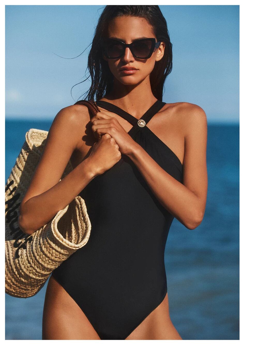 NEW L'AGENCE Gabrielle Halter One-Piece Swimsuit Size Medium